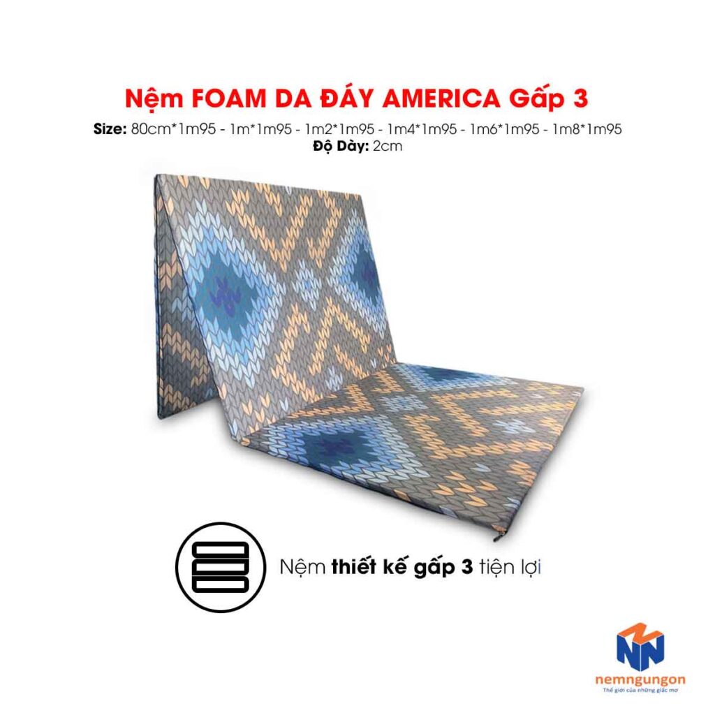Nệm Ngủ Ngon - Mua nệm du lịch gấp gọn - Chọn ngay nệm Foam da đáy America