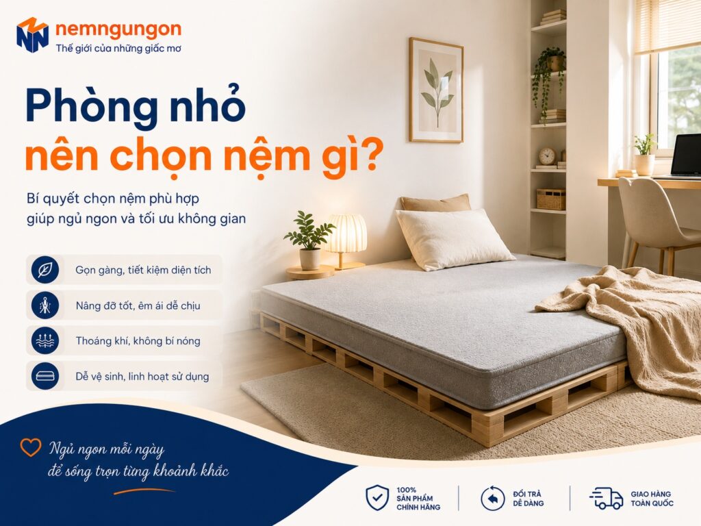 Nệm Ngủ Ngon - Chọn nệm cho phòng nhỏ