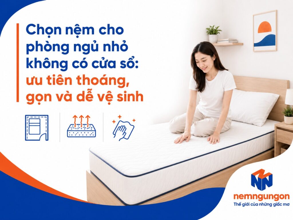 Chọn nệm cho phòng ngủ nhỏ không có cửa sổ