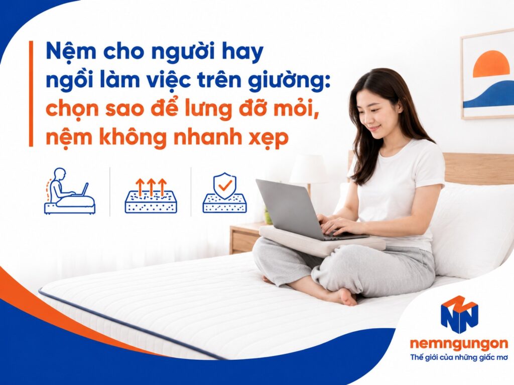 Nệm Ngủ Ngon - Nệm cho người hay ngồi làm việc trên giường