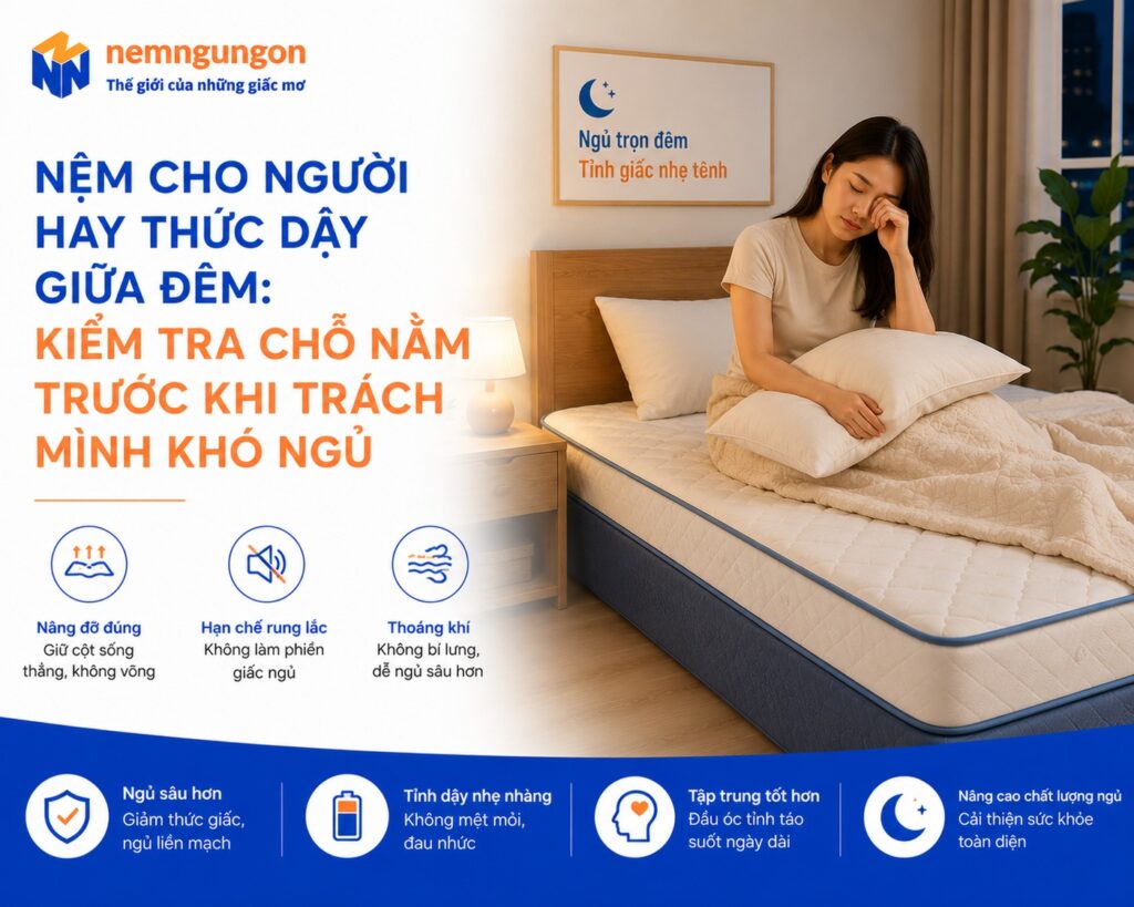 Nệm Ngủ Ngon - Nệm cho người hay thức dậy nửa đêm