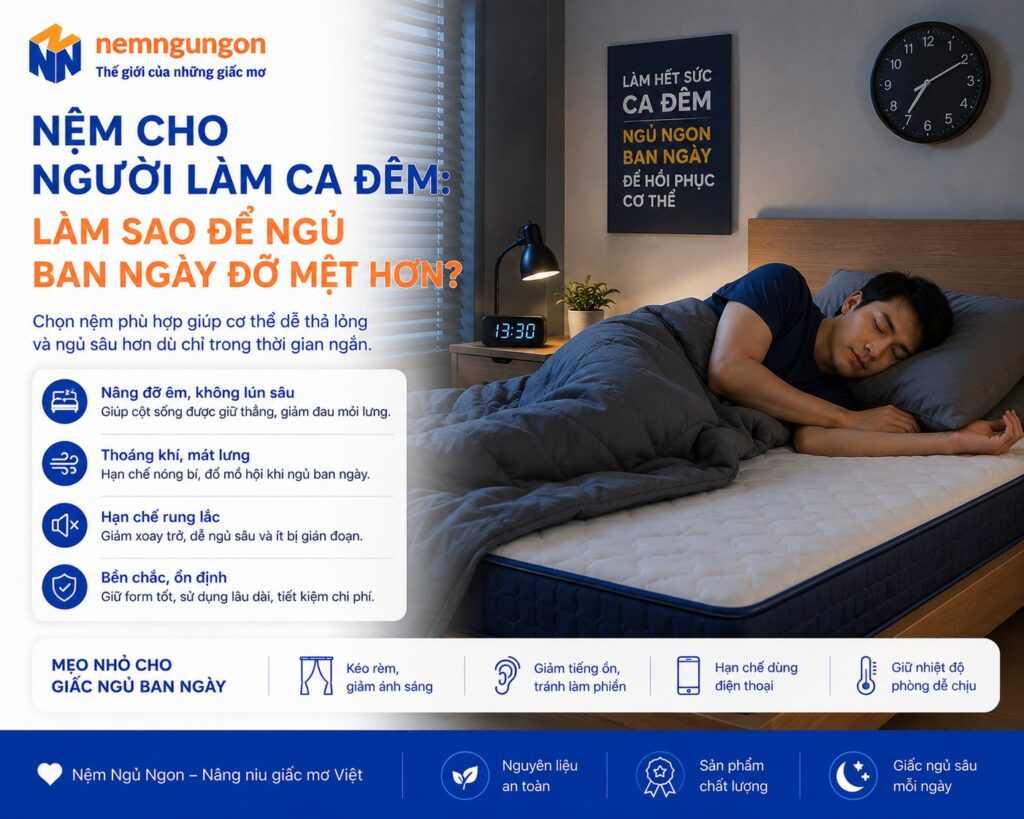 Nệm Ngủ Ngon - Nệm cho người làm ca đêm