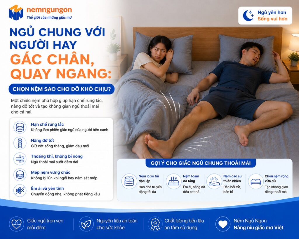 Nệm Ngủ Ngon - Nệm cho người hay gác chân