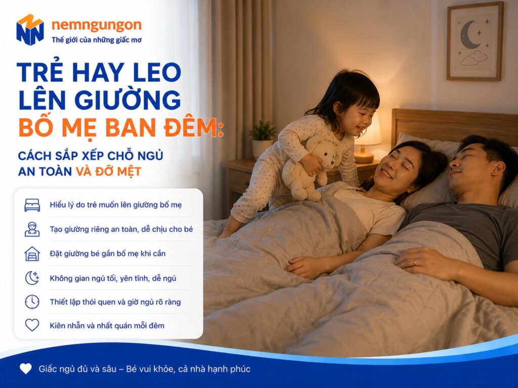 Nệm Ngủ Ngon - Trẻ con hay leo lên giường bố mẹ