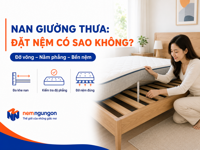 Nệm Ngủ Ngon - Đặt nệm trên giường nan thưa đúng cách